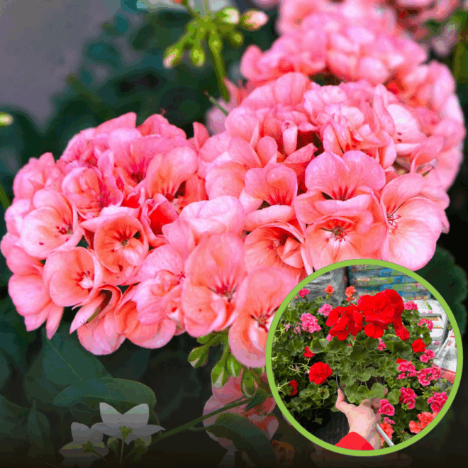 Pelargonia rabatowa - różowo-pomarańczowa CALIOPE Pelargonia rabatowa - różowo-pomarańczowa CALIOPE 1
