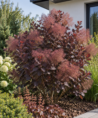 Perukowiec podolski ''Royal Purple'' Cotinus coggygria 'Royal Purple' 1