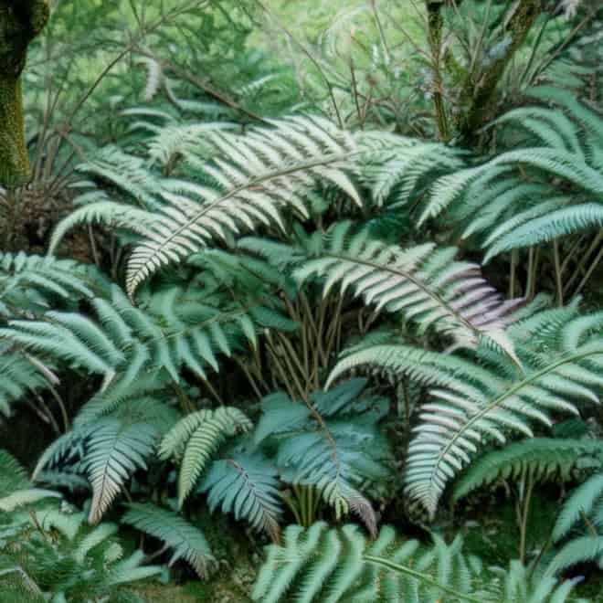 Wietlica japońska- kolorowa paproć Athyrium fillix-femina 1
