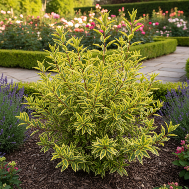 Forsycja pośrednia Variegata Forsythia × intermedia 'Variegata' 1