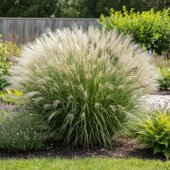 Miskant Chiński Silberspinne P9 Miscanthus sinensis ' Silberspinne' P9 1