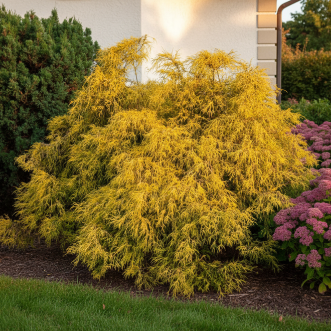 Cyprysik groszkowy Aureovariegata Chamaecyparis pisifera 'Aureovariegata' 3