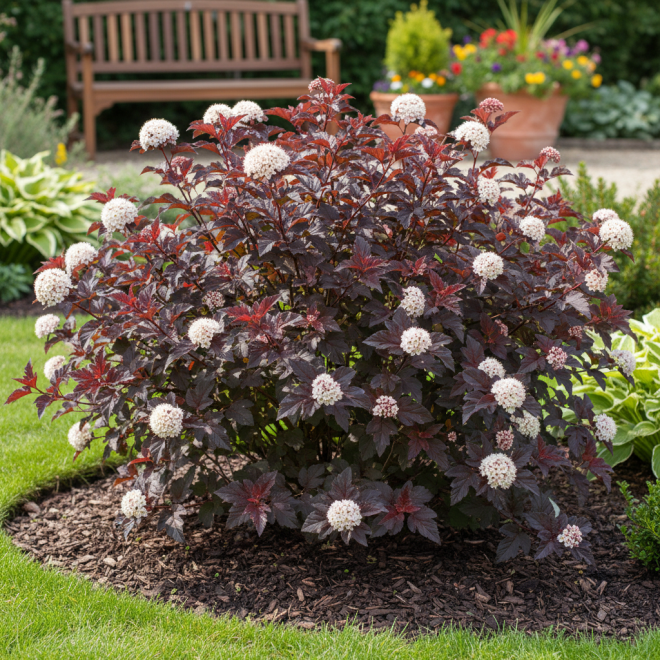 Pęcherznica kalinolistna Orange Sunset - Bordowe liście Physocarpus opulifolius " Orange Sunset " 3