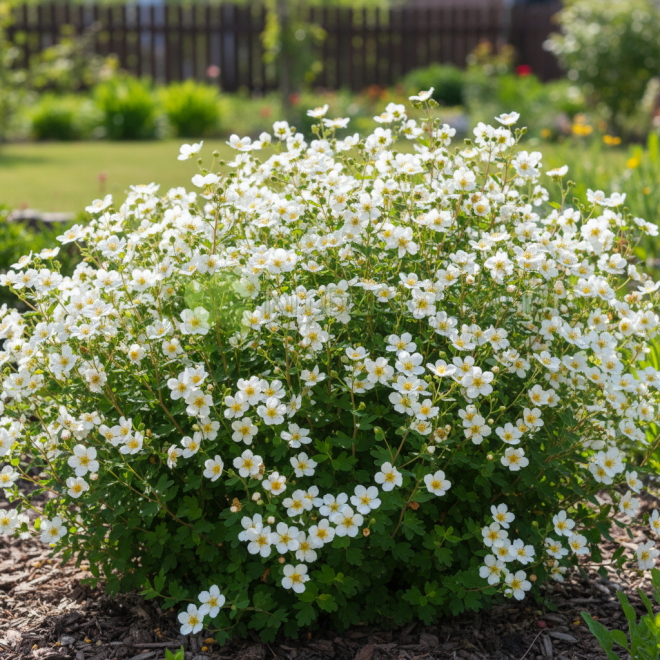 Pięciornik krzewiasty Snowbird Potentilla fruticosa "Snowbird" 4