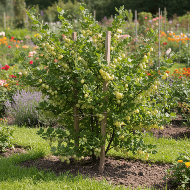 Agrest TRIUMF BIAŁY Ribes uva-crispa 'Triumf' 3