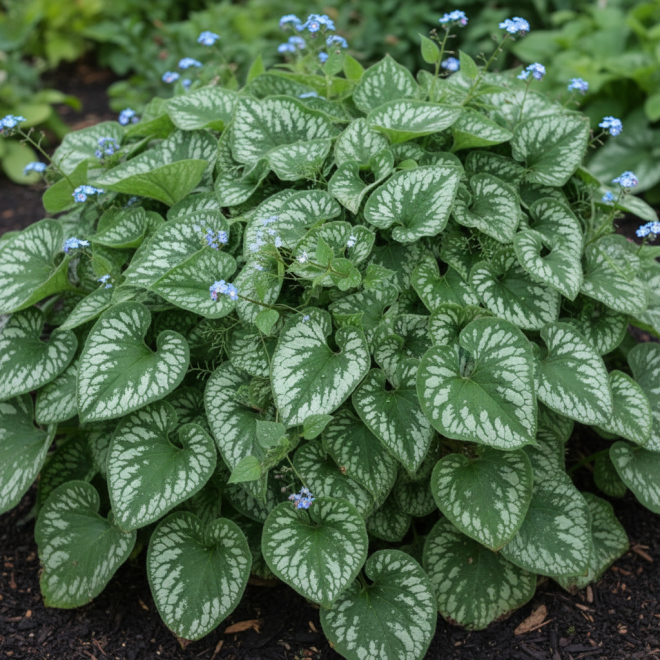 Brunera wielkolistna Emerald mist Brunnera macrophylla 'Emerald mist' 4