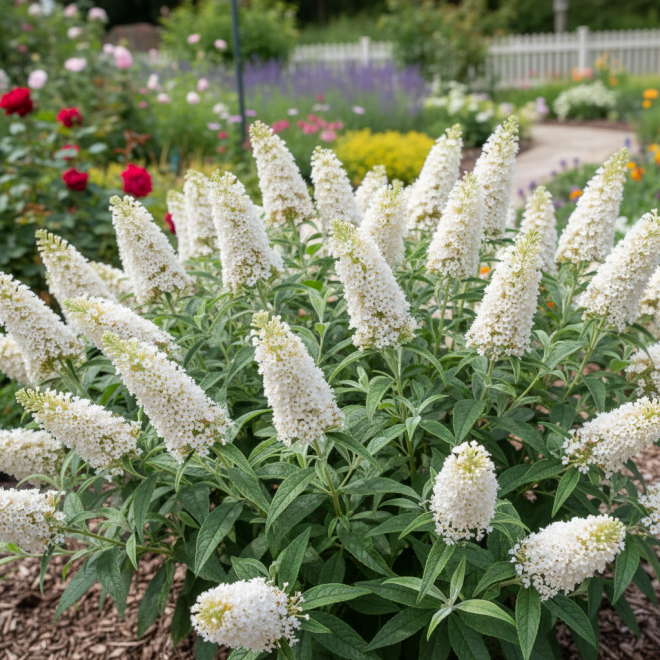 Budleja Dawida Butterfly Candy Little White Budleii davidii ''Butterfly Candy Little White 4