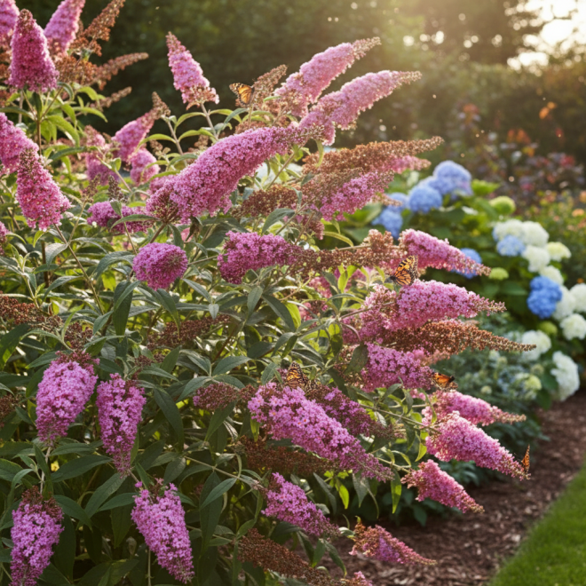 Budleja Dawida Motyli krzew Pink Cascade Budleii davidii 'Pink Cascade 3