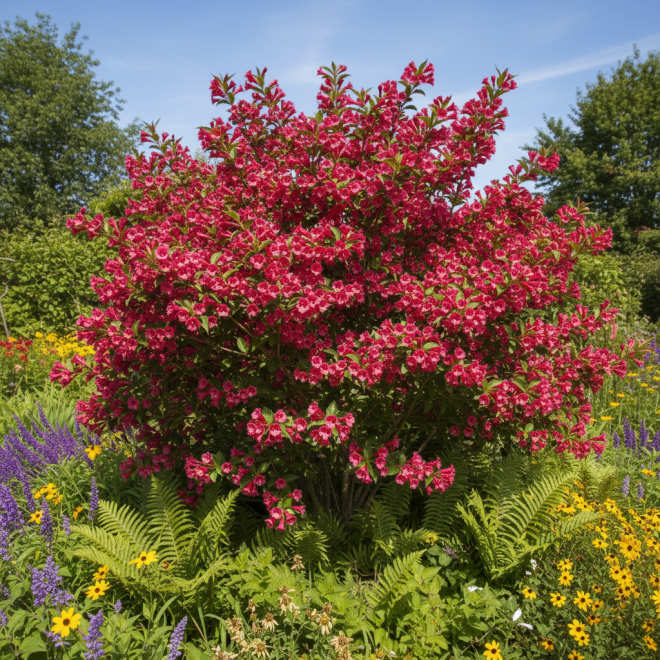 Krzewuszka cudowna ''Eva Rathke'' Weigela florida 'Eva Rathke' 1